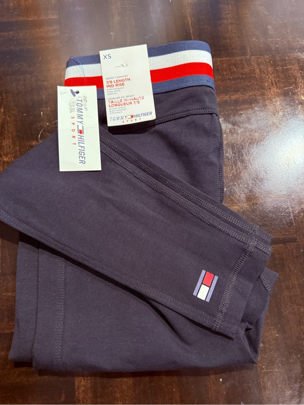 Tommy Hilfiger Jersey  Leggings 7/8 Length Mid Rise with Black Size XS